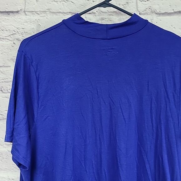 Lane Bryant Royal Blue Mock Neck Short Sleeve Tee Size 18/20 Women's Plus Top - Picture 7 of 7
